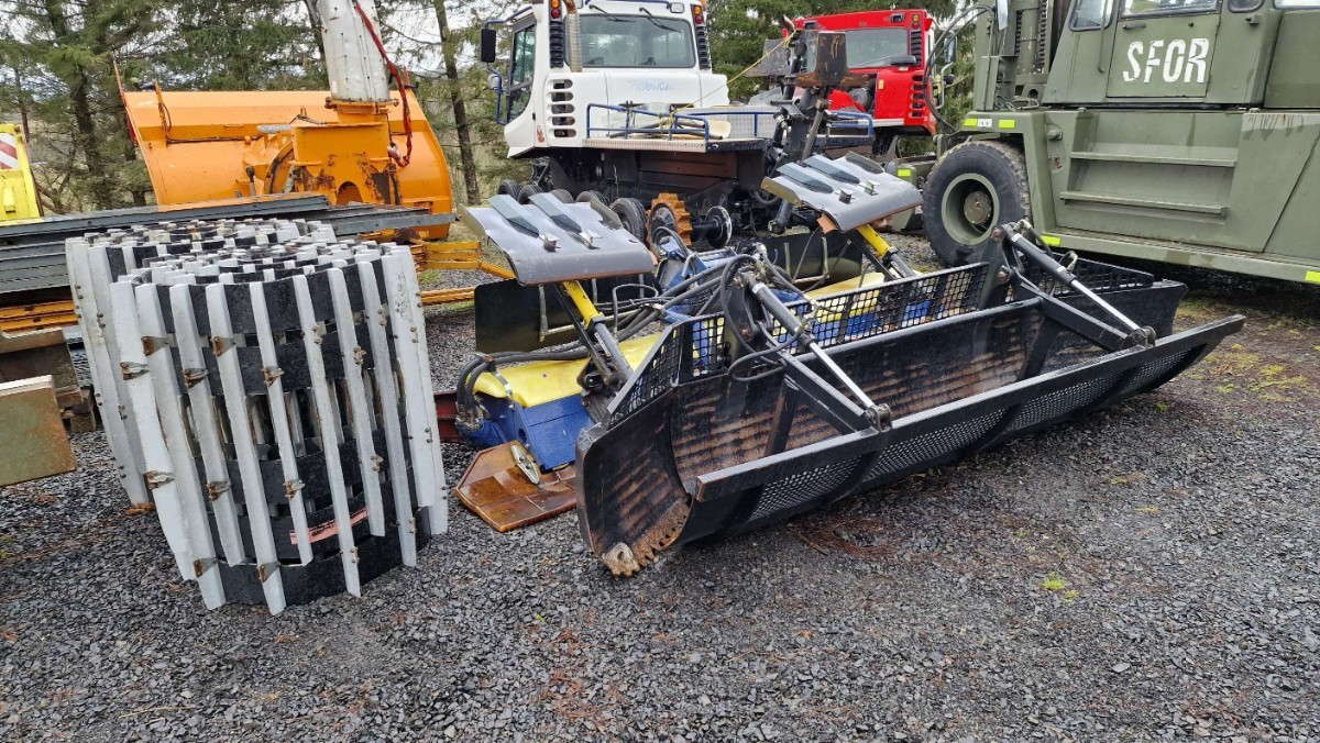 For PB100: rotary tiller + front blade with bucket + 2 tracks