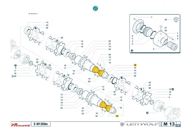 Gleichlaufgelenkwelle Triplex Fräse Leitwolf LW- LH500